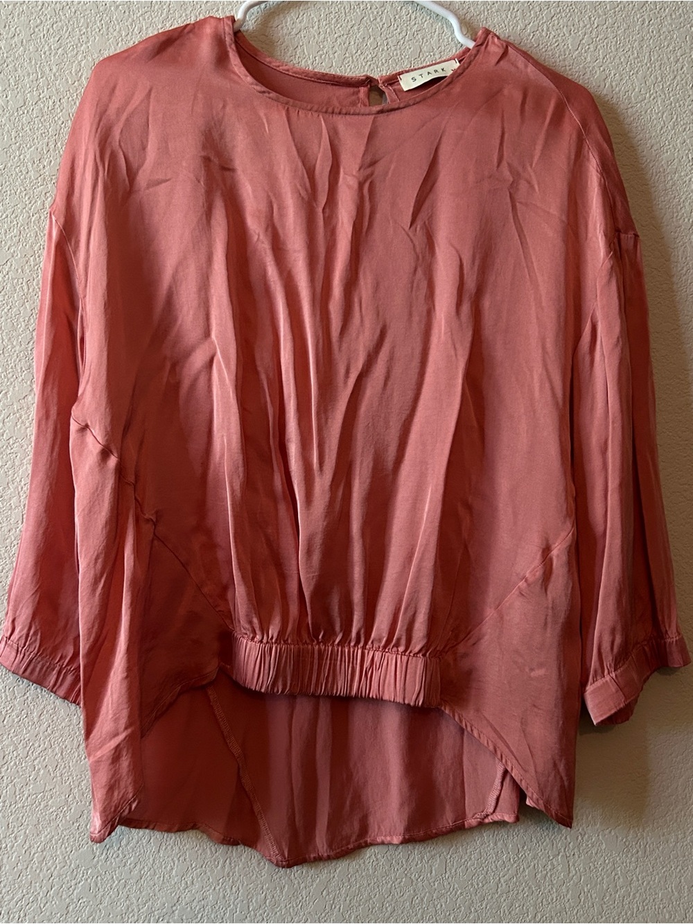 Stark X Rose-Mauve Relaxed Gathered-Hem Tunic S